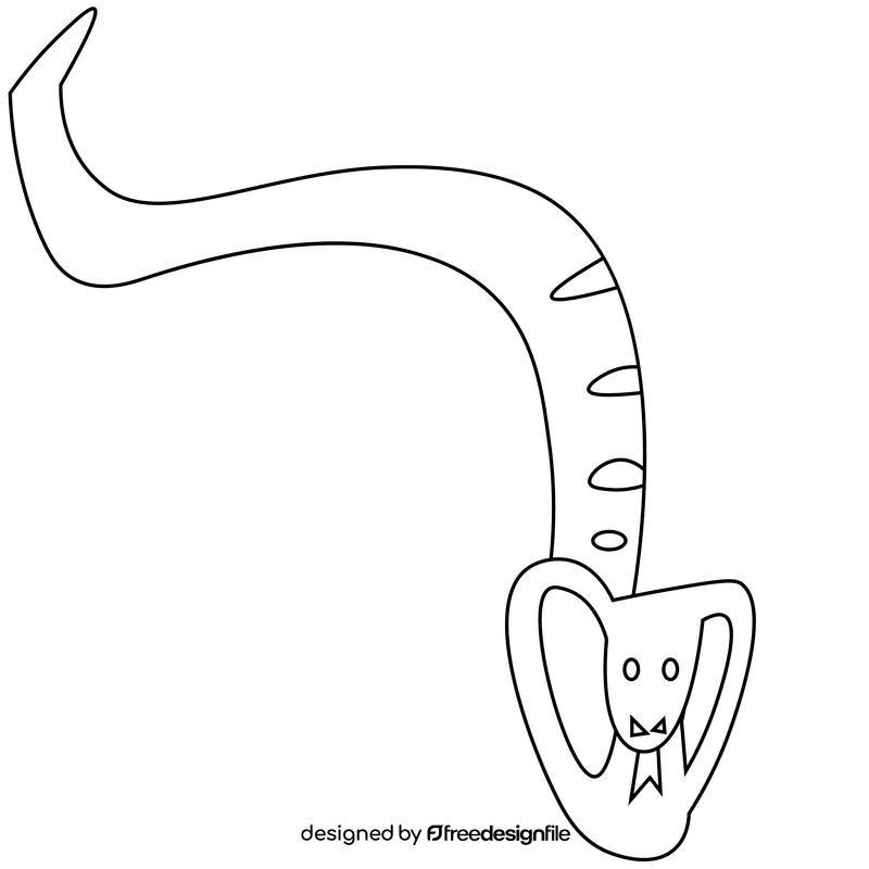 Cobra snake black and white clipart