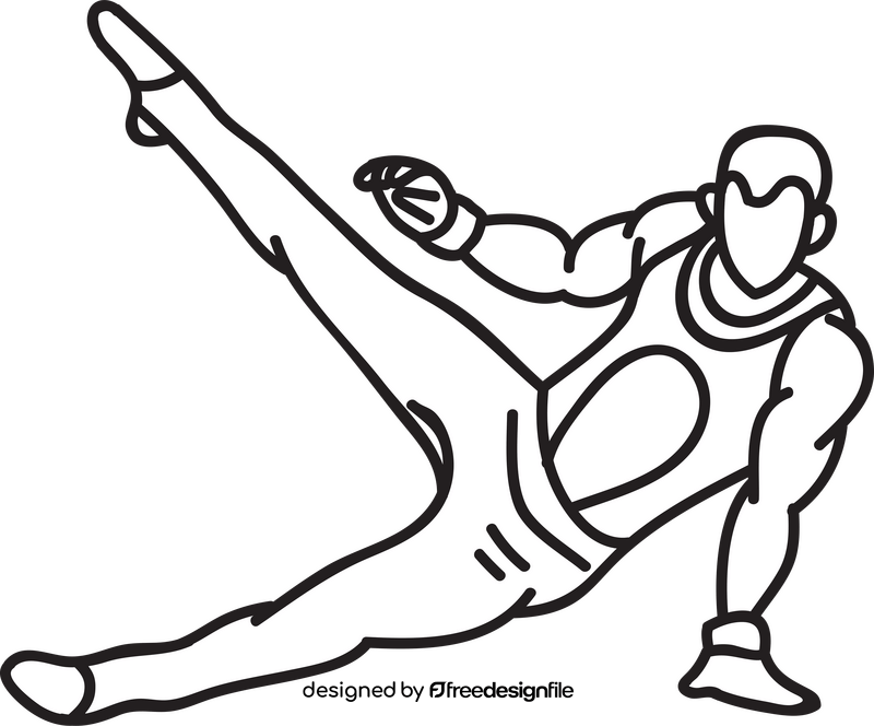 Gymnast black and white clipart