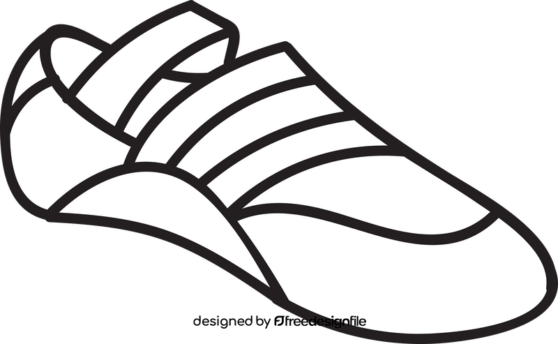 Gymnastics shoes black and white clipart