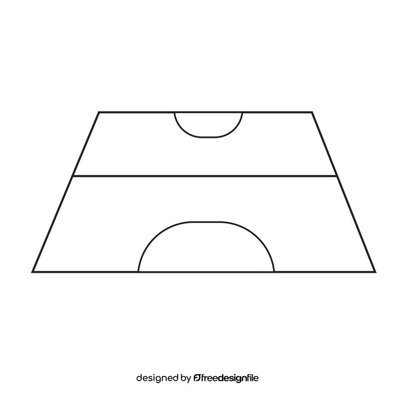 Handball court black and white clipart