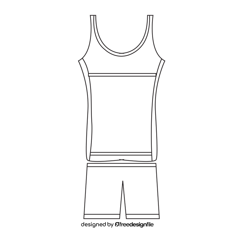 Handball jersey black and white clipart
