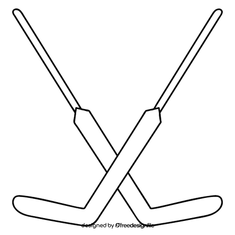 Hockey goalie stick black and white clipart