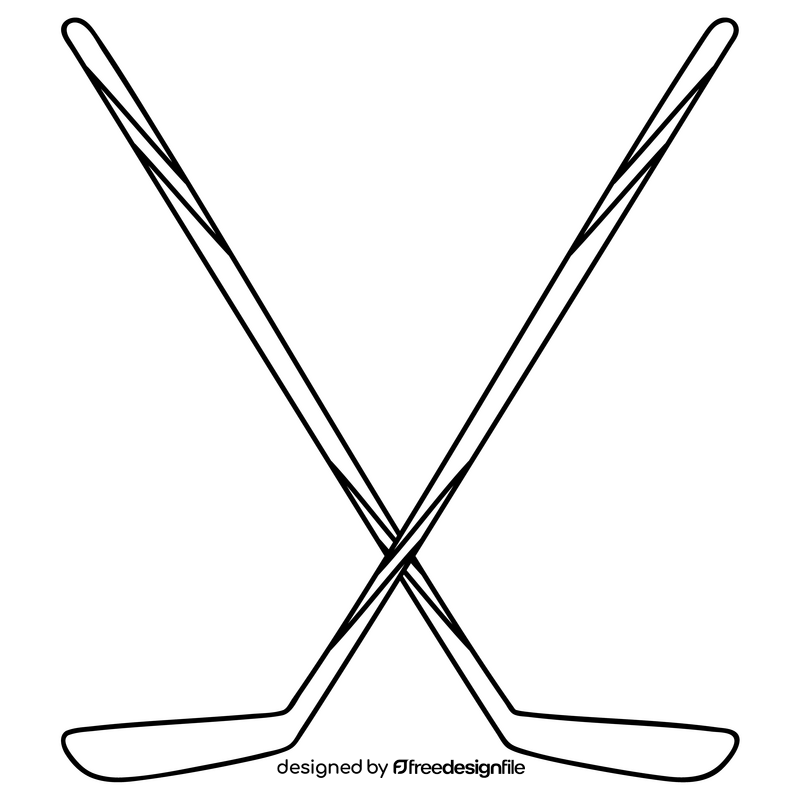 Hockey stick black and white clipart