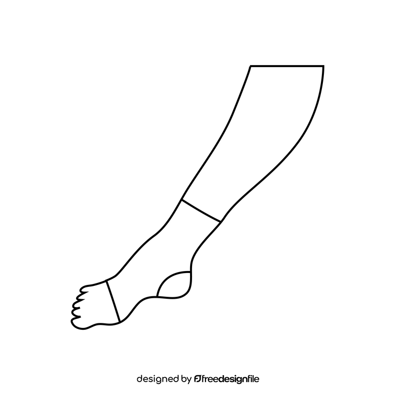 Ankle support black and white clipart
