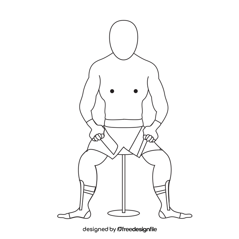Mma fighter black and white clipart