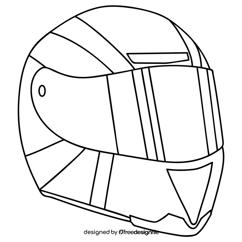 Motogp motorcycle helmet black and white clipart