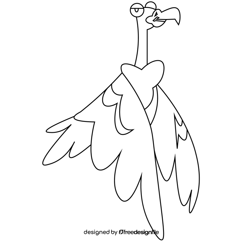 Condor flying black and white clipart