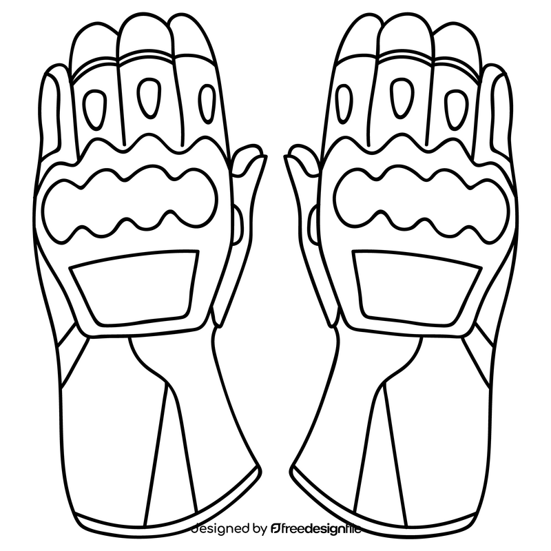 Motorcycle racing gloves black and white clipart