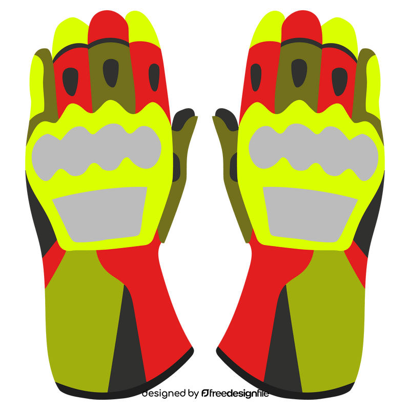 Motorcycle racing gloves clipart