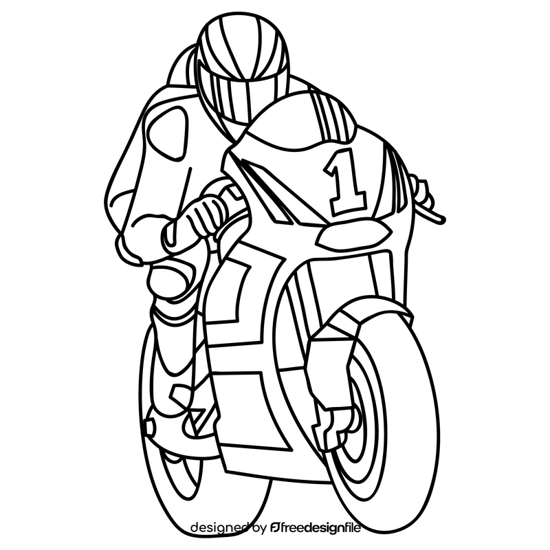 Motogp racing black and white clipart