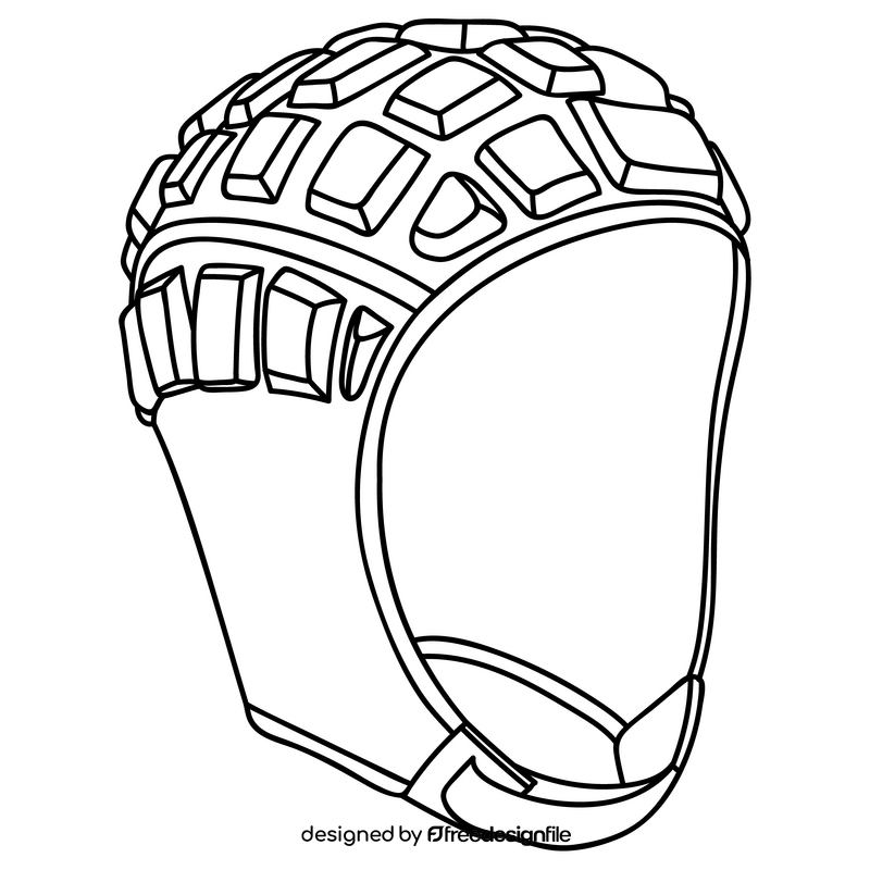 Rugby head guard black and white clipart