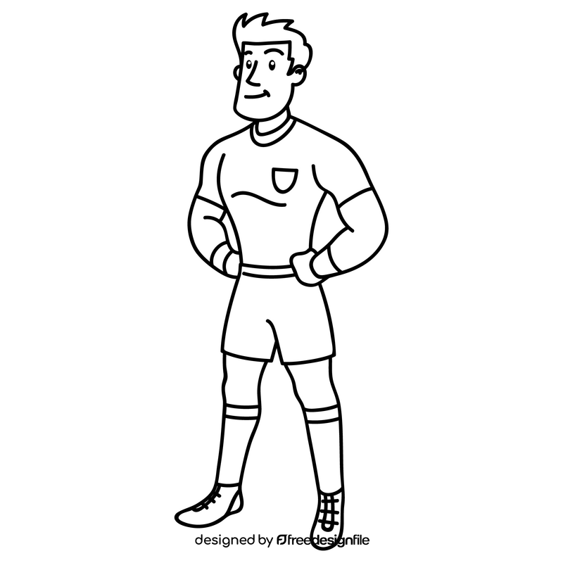 Rugby player black and white clipart