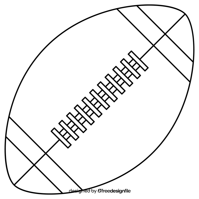 Rugby ball black and white clipart