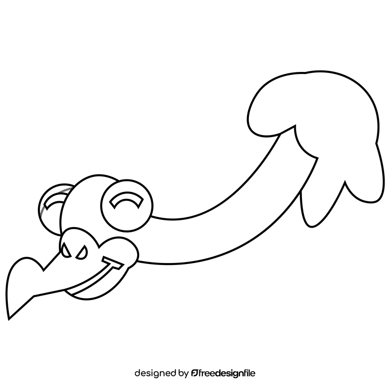 Condor happy cartoon black and white clipart