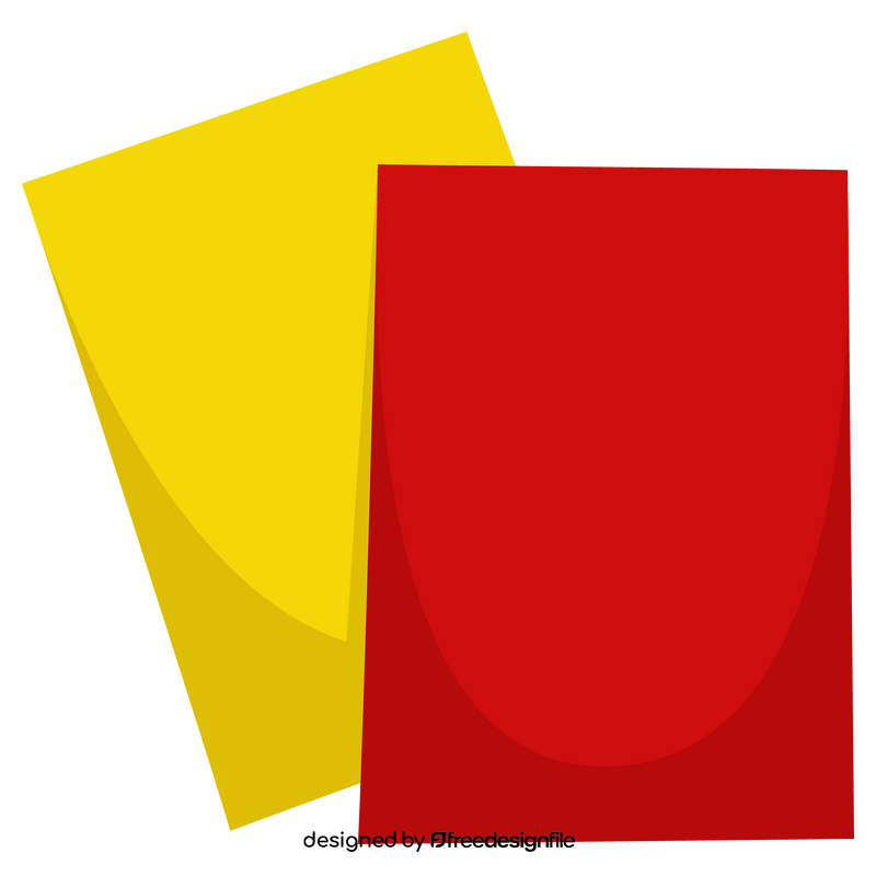 Red and yellow cards clipart