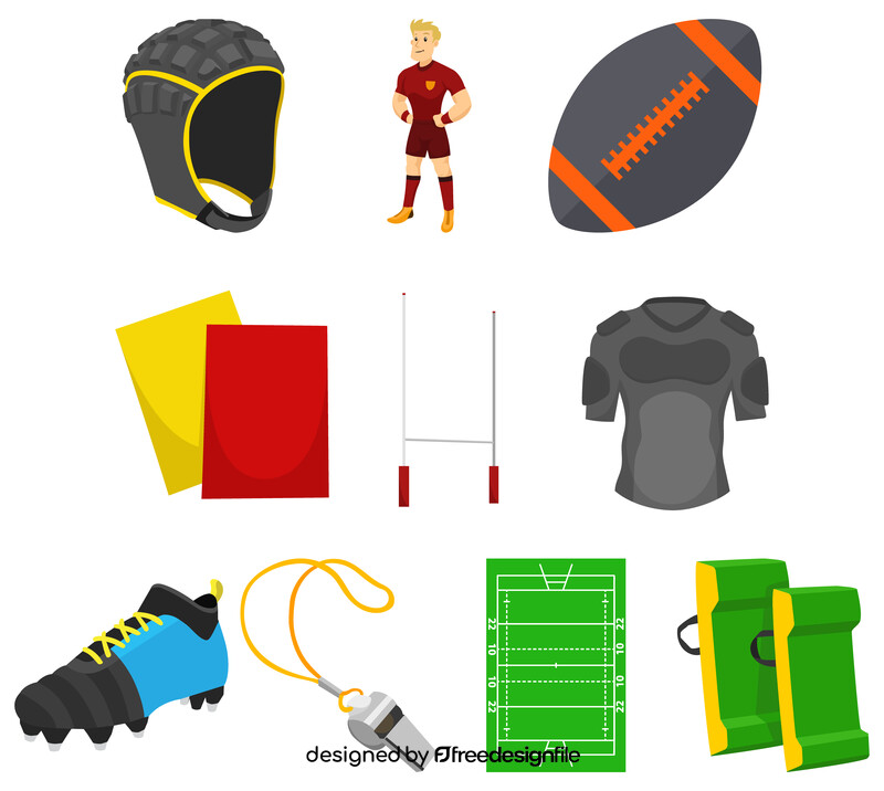 Rugby set vector
