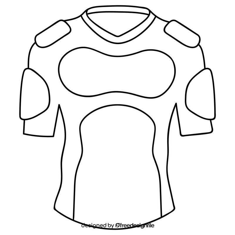 Rugby shoulder pad black and white clipart