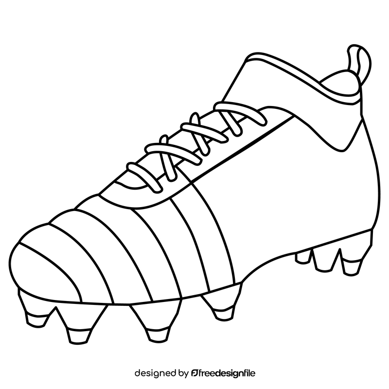 Rugby boots black and white clipart