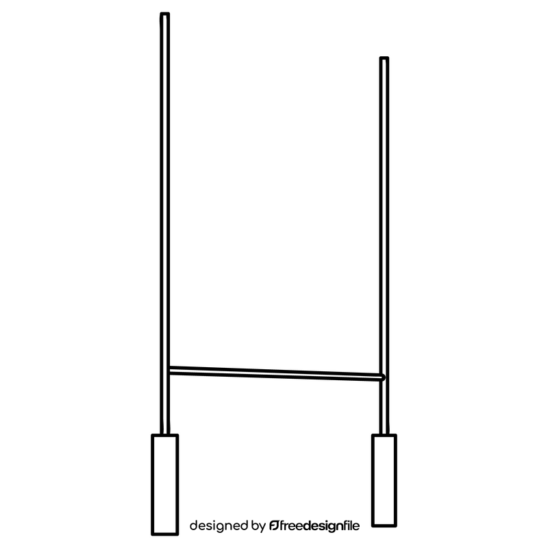 Rugby goal post black and white clipart