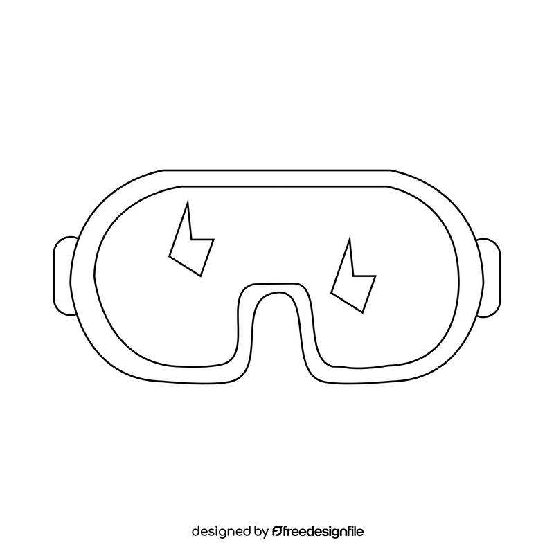 Ski goggles black and white clipart