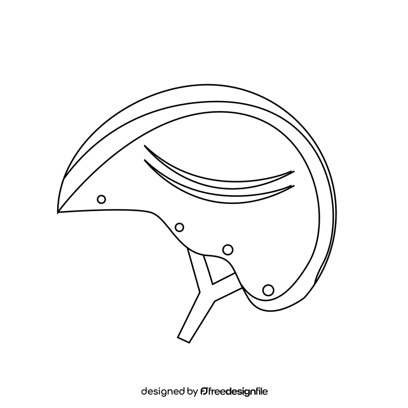 Skiing helmet black and white clipart