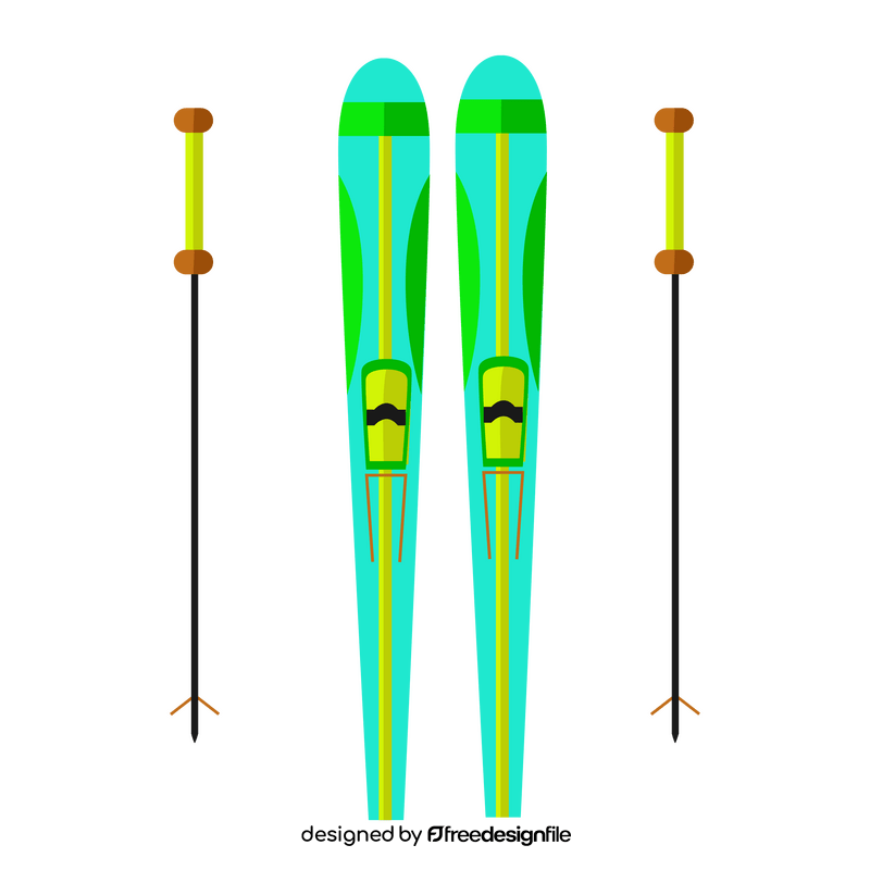 Skiing equipment skis and poles clipart