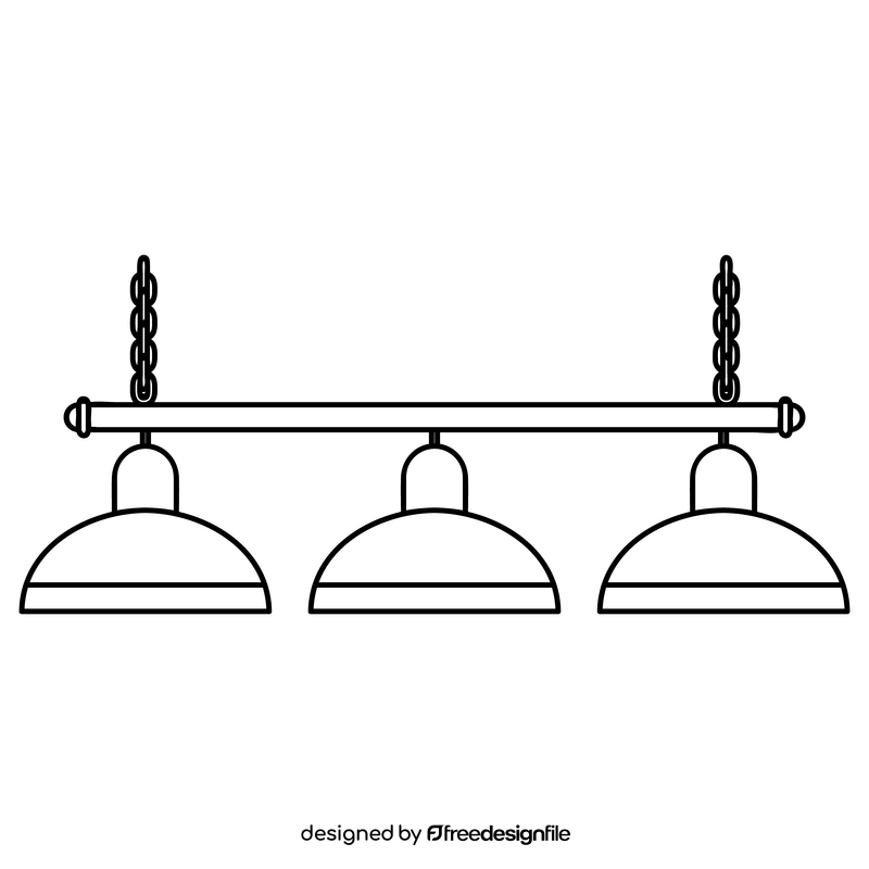 Billiard lamp black and white clipart