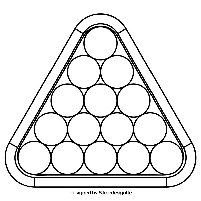 Snooker triangle black and white clipart