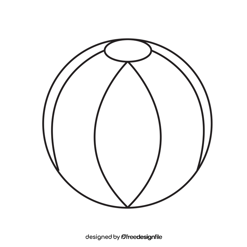 Swimming ball black and white clipart