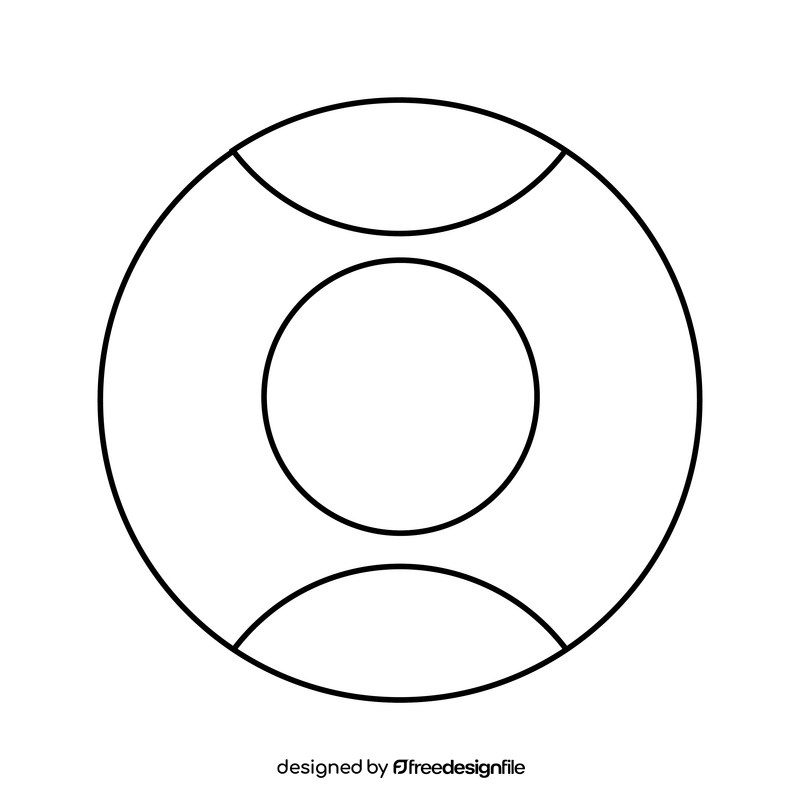 Swimming ring black and white clipart