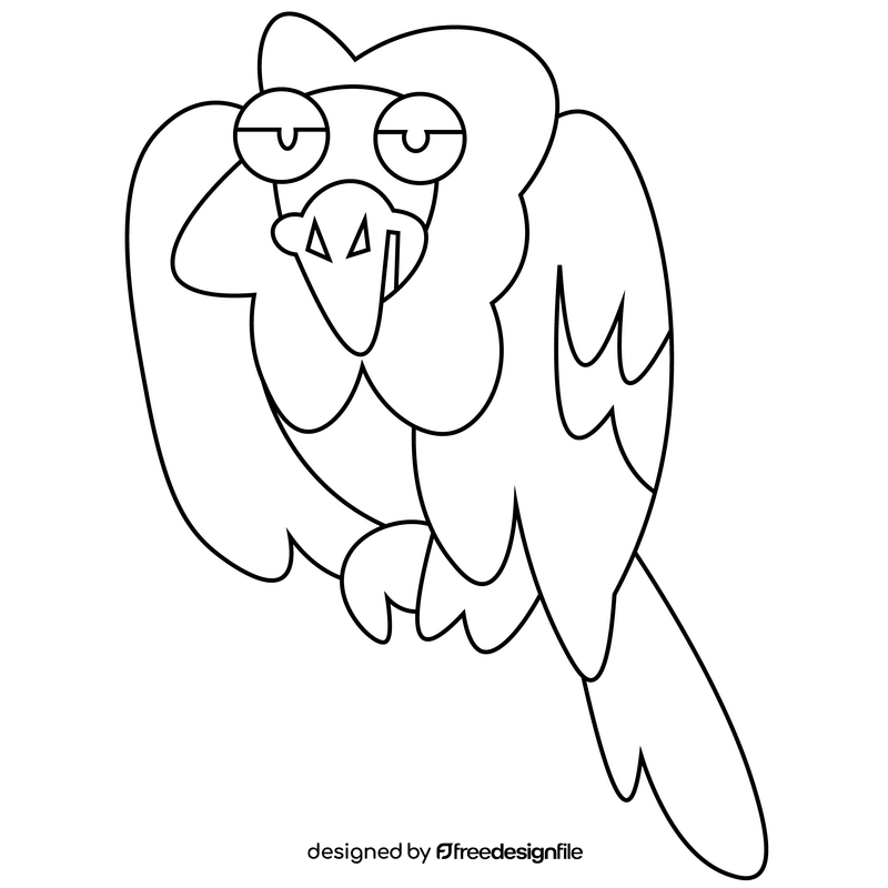 Condor sitting black and white clipart