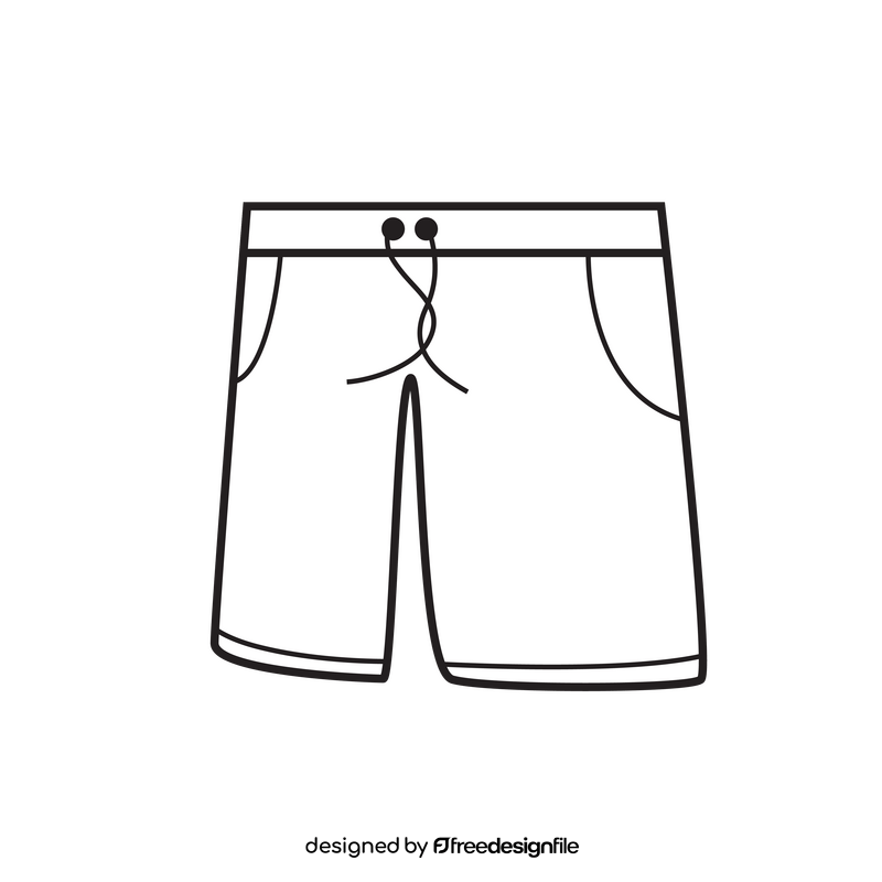 Swimsuit trunk black and white clipart vector free download