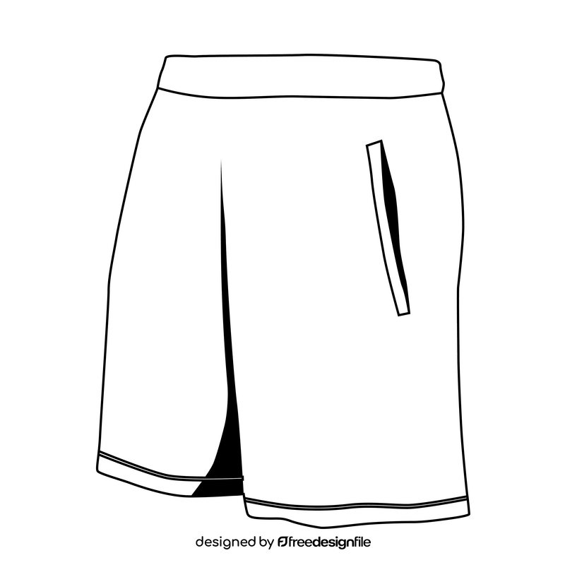 Table tennis shorts black and white clipart