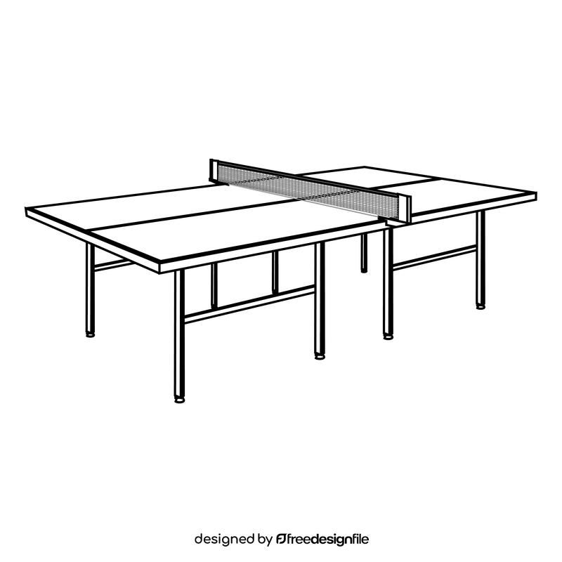 Table tennis table black and white clipart