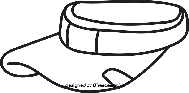 Tennis open head cap black and white clipart