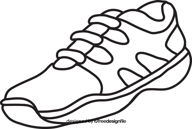 Tennis shoes black and white clipart vector free download