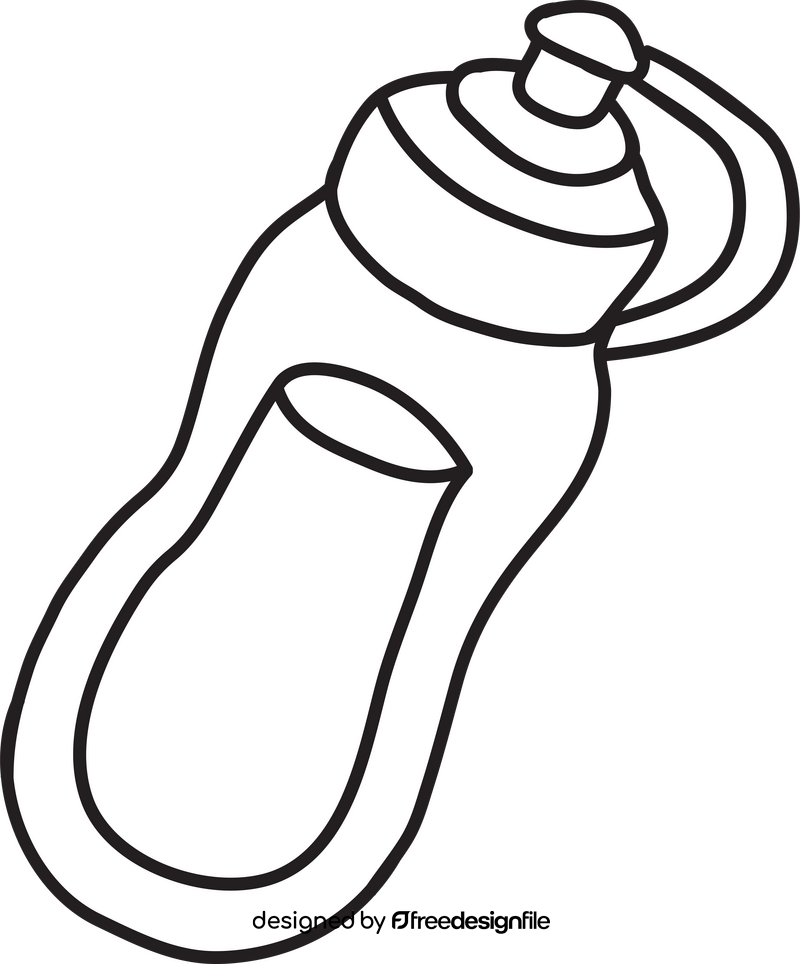 Tennis water bottle black and white clipart