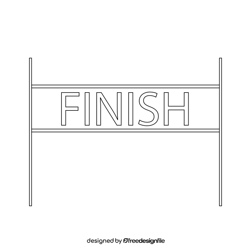 Finish black and white clipart