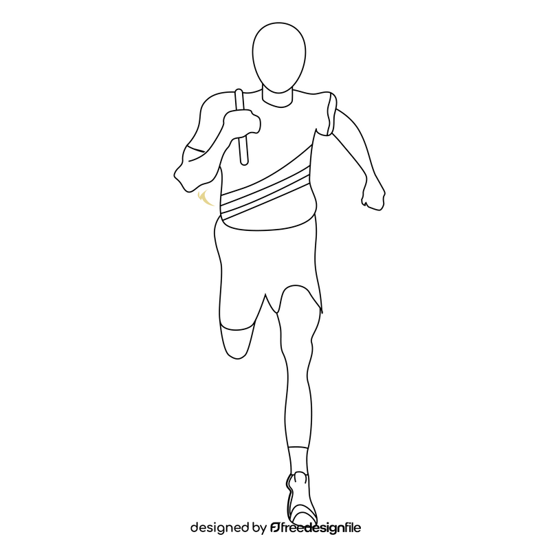 Track and field runner athlete black and white clipart