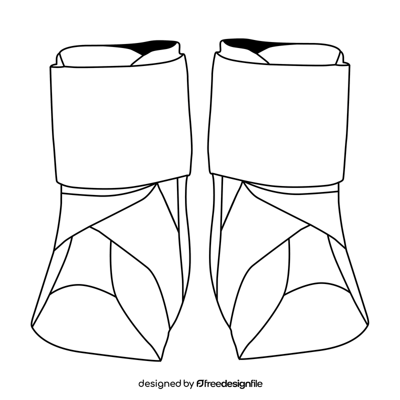 Volleyball knee brace black and white clipart