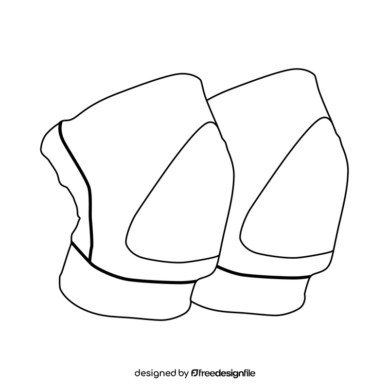Volleyball knee pads black and white clipart