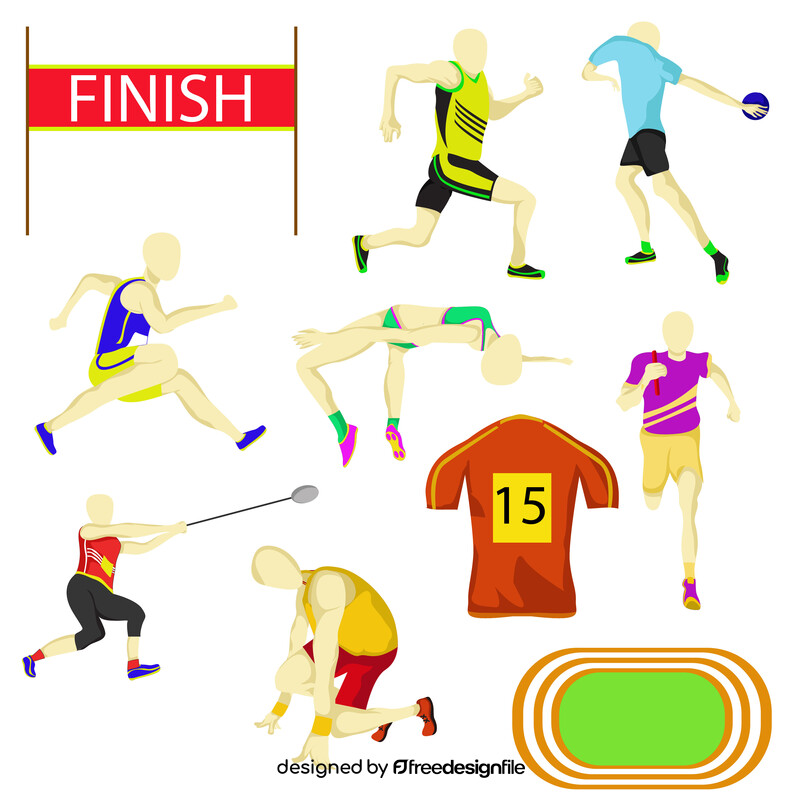 Track and field set vector