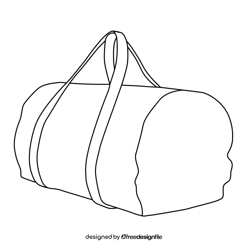 Volleyball duffle bag black and white clipart