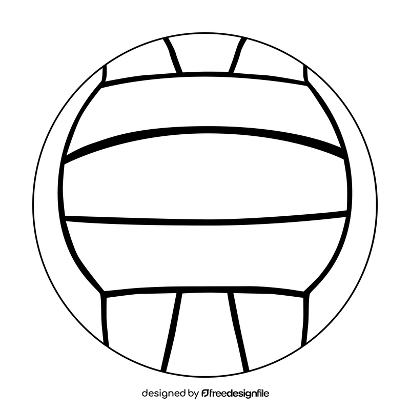 Volleyball ball black and white clipart