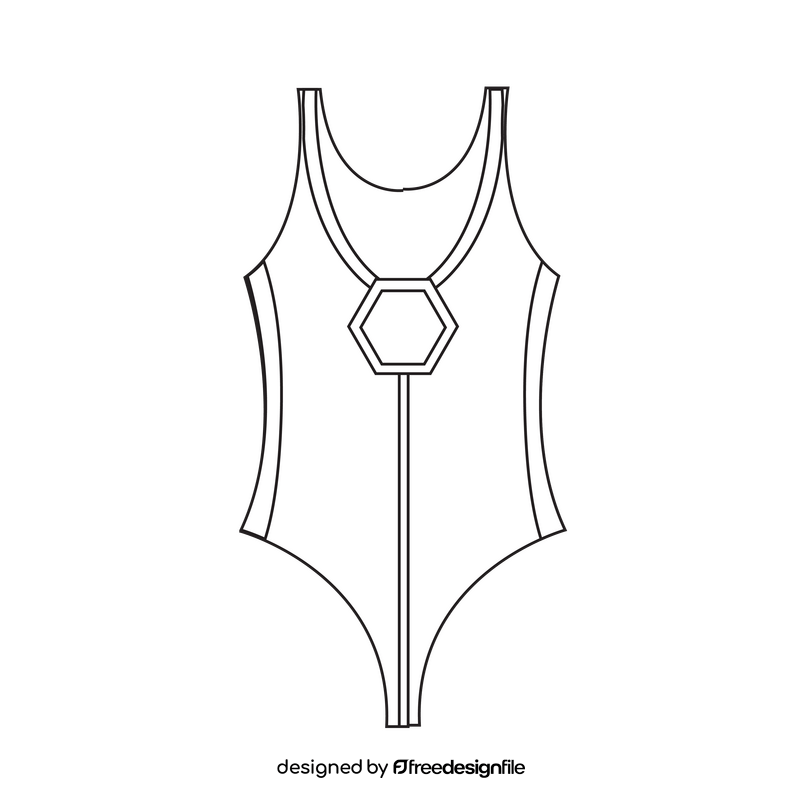 Waterpolo swimsuit black and white clipart