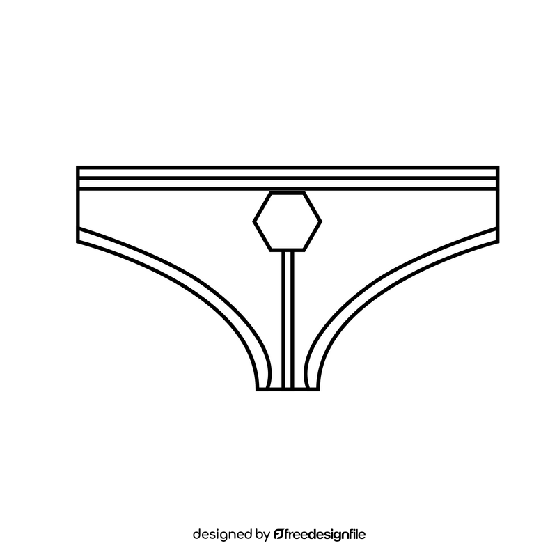 Water polo panties black and white clipart