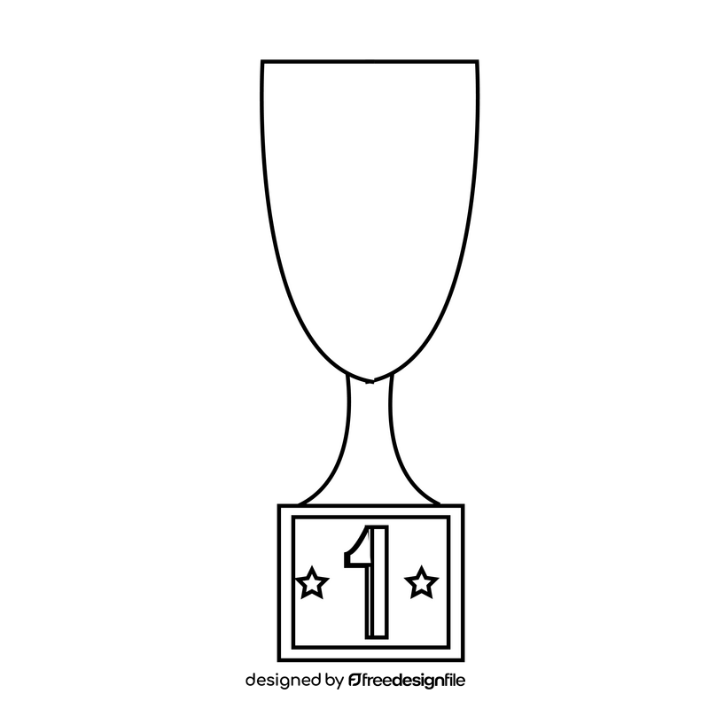 Waterpolo trophy black and white clipart