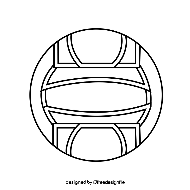 Waterpolo ball black and white clipart