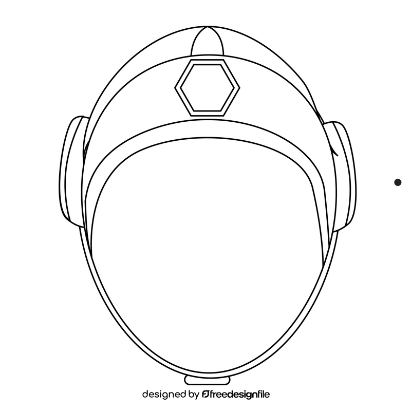 Waterpolo helmet black and white clipart