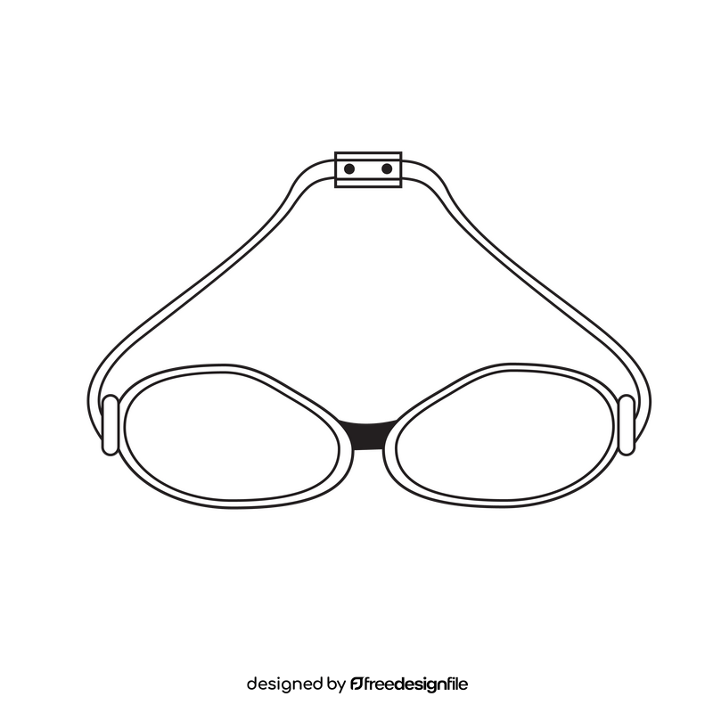 Swimming goggles black and white clipart